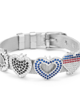 饰品爱心形配件不锈钢表带10mm可