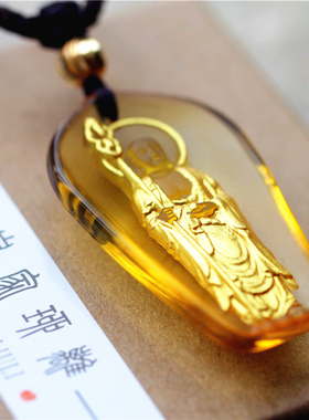 九华山地藏菩萨佛像佛牌琉璃吊坠挂件供奉站立地藏王鎏金贴金彩绘