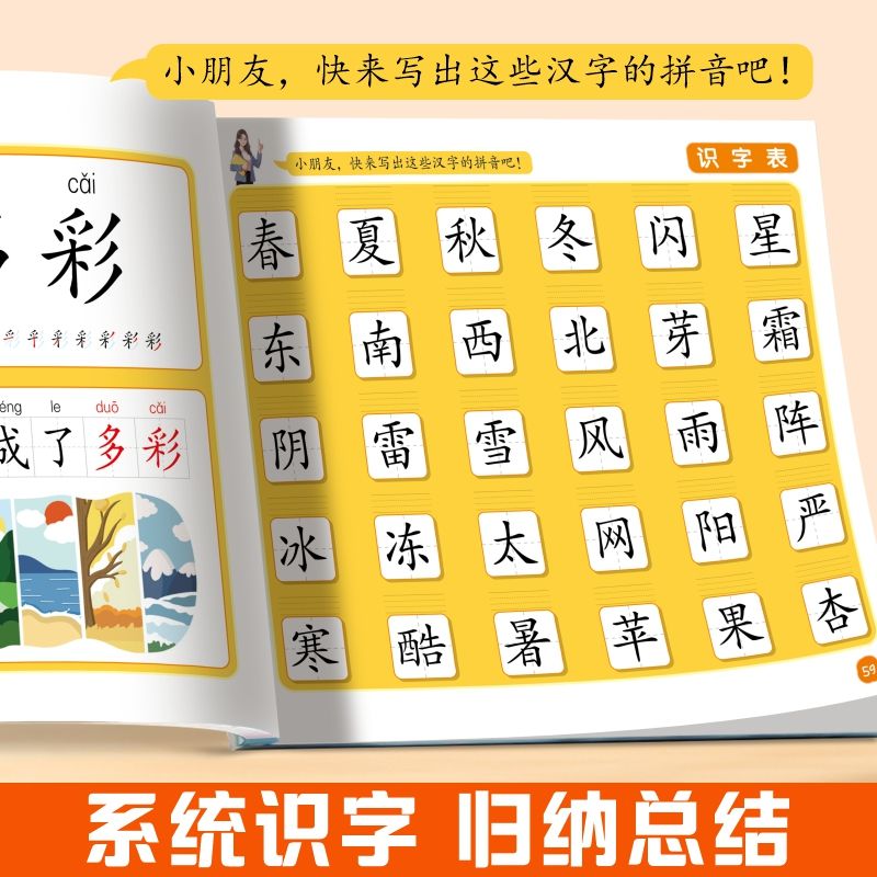 儿童幼儿学前识字启蒙识字组词早教书思维导图形象识字幼小衔接看图识字3—6岁儿童幼儿园益智启蒙认知早教书识字阅读绘本识字大王