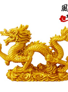 速发纯铜龙摆艺肖龙金龙汉龙大号装饰品十二生青聚宝盆工件品礼品