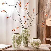 Vase Pendulum pieces Living room Flower Arrangement Silence Wind Ceramics Advanced feelings comeback ancient pottery jar Xuelu Winter Qingxin New Chinese-style Jingdezhen