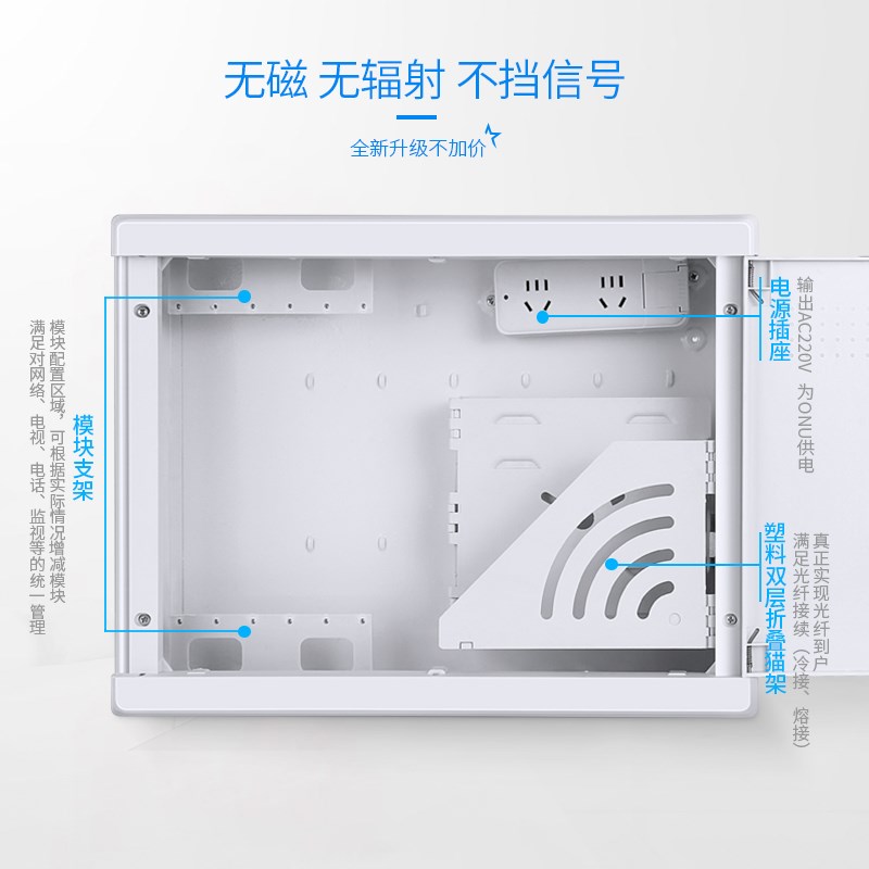 直销大容量信息箱多媒体箱弱电箱w信息入户光纤箱家用集线箱网络-图1