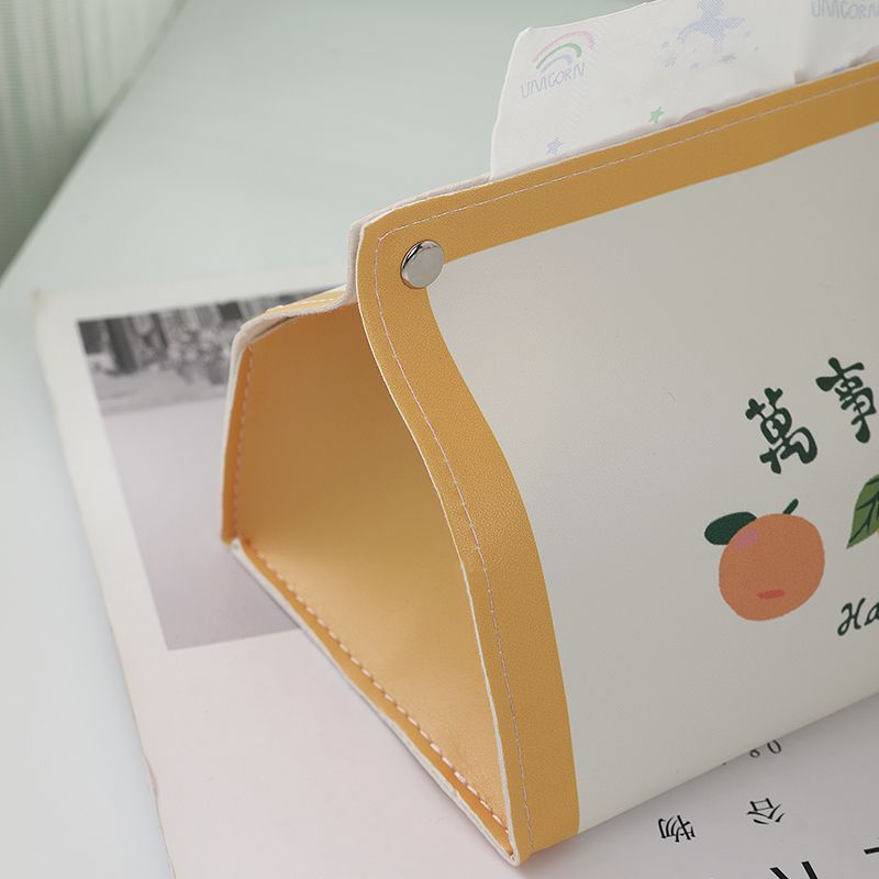万事大桔纸巾盒家用客厅抽纸盒多功能收纳餐巾纸盒简约现代纸抽盒-图2