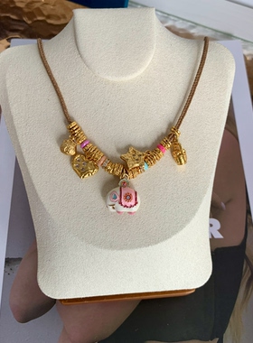 小众沙金盘缠立体小象毛衣链项链复古波西米亚叠戴百搭T恤配饰新