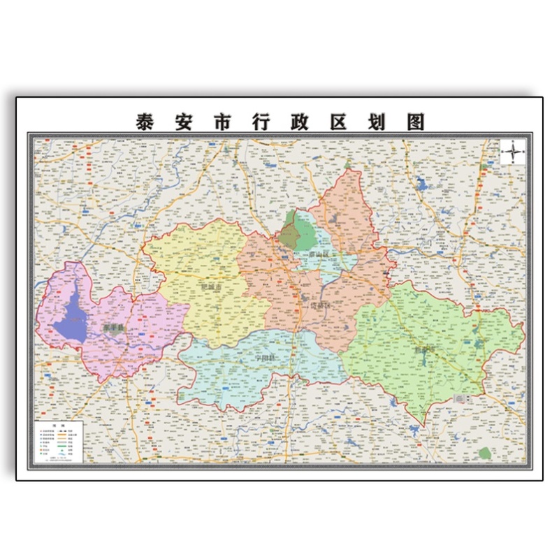 新款泰安市地图定制贴挂超大巨幅壁画行政区划图办公室装饰画海报 - 图3