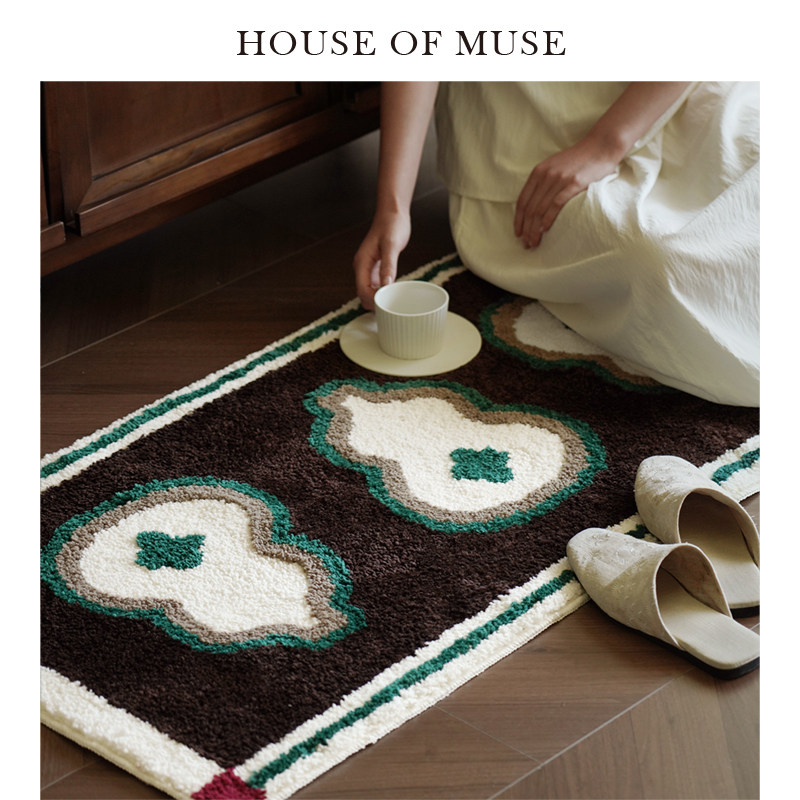 缪斯家 "福禄双全"中古风地毯客厅卧室床边毯防滑玄关入户地垫,淘宝优惠券,粉丝福利购,淘宝优惠卷