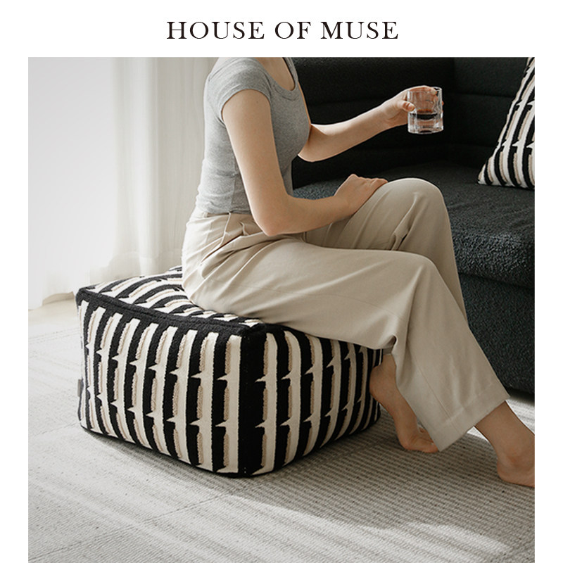 缪斯家 "岁月"中古立体绣花坐墩榻榻米脚踏家用客厅懒人沙发蒲团,淘宝优惠券,粉丝福利购,淘宝优惠卷