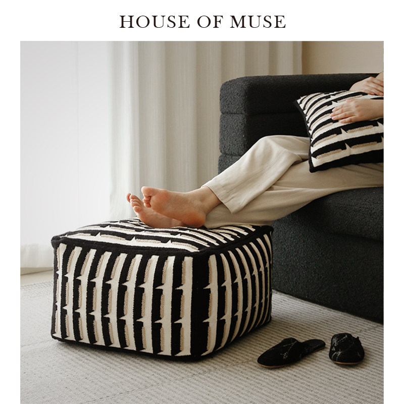 缪斯家 "岁月"中古立体绣花坐墩榻榻米脚踏家用客厅懒人沙发蒲团,淘宝优惠券,粉丝福利购,淘宝优惠卷