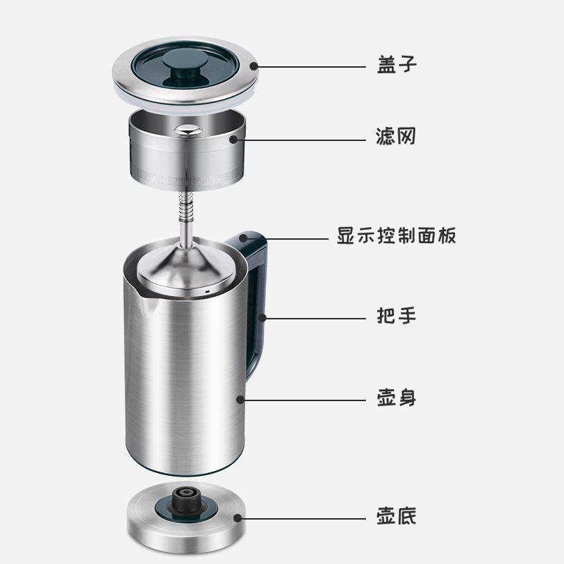 UFit咖啡机小型家用办公室半自动循环喷淋式美式咖啡机 - 图3