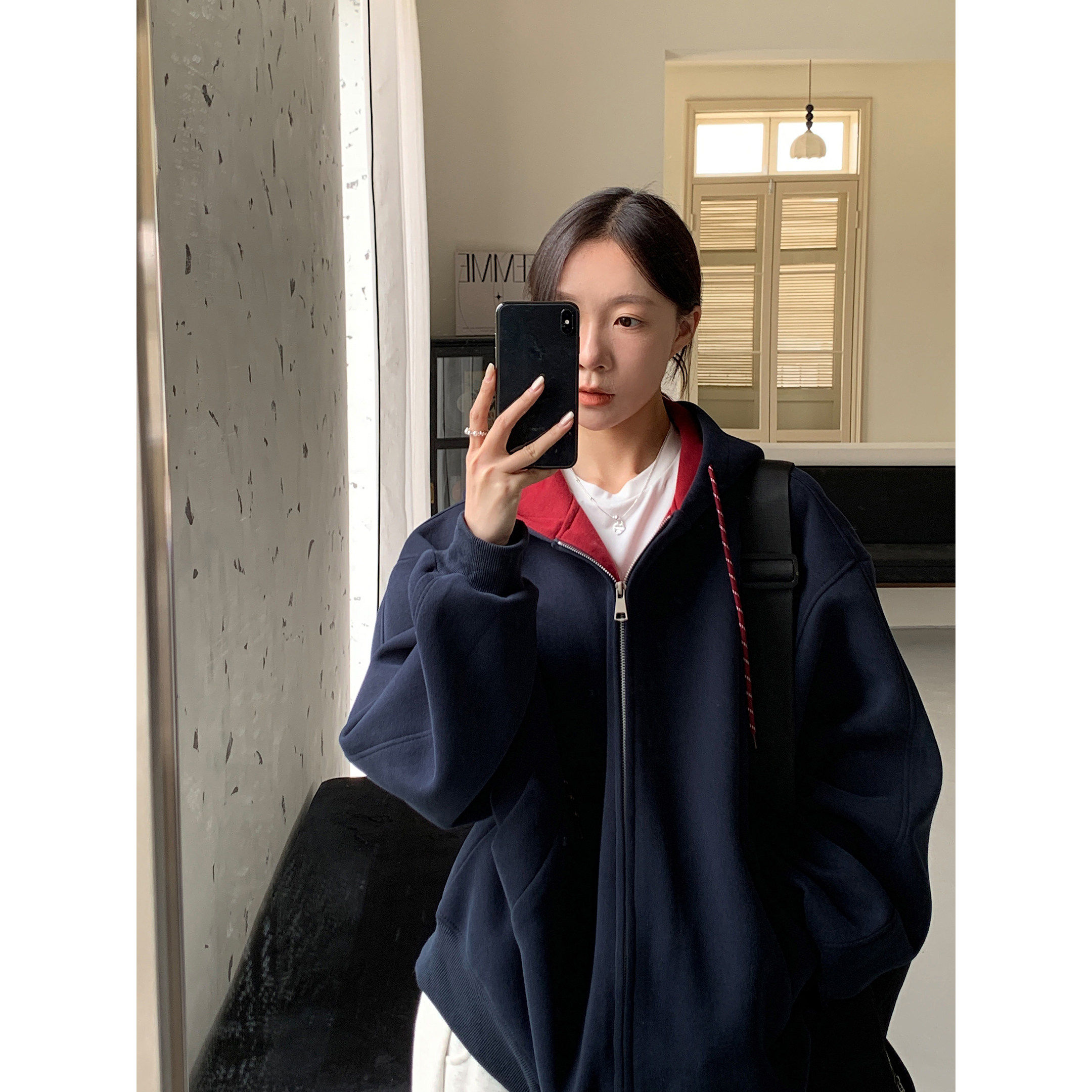 Vs what「汉南洞街头」韩式慵懒外套连帽开 衫卫衣情侣夹克开 衫,淘宝优惠券,粉丝福利购,淘宝优惠卷