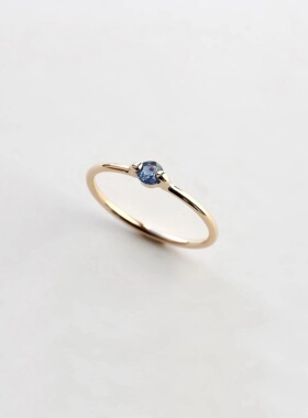 法国Gentle Motto克罗地亚设计镀925仿蓝宝石极简中性可叠加纤细