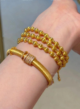 法国gentle motto灯泡高光拉丝猫眼项链手链    高品质金光闪闪