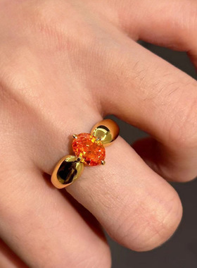 法国gentle motto胖嘟嘟芬达主石开口戒指  百搭气质潮流指环