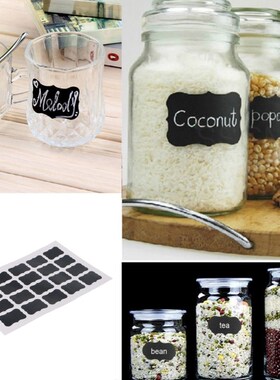 40Pcs Chalk Pen Chalkboard Sticker Bottle Labels Kitchen Jar