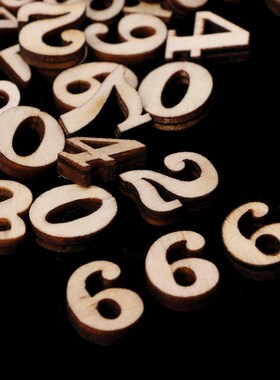 100Pcs Wooden 0-9 Numbers Embellishments 15mm Scrapbooking C