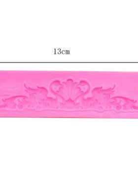 3D Flower Baroque Scroll Relief Border Silicone Mold Cupcake