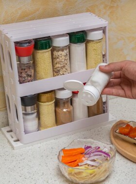 Rotating Kitchen Storage Rack Multi-Function Foldable Season