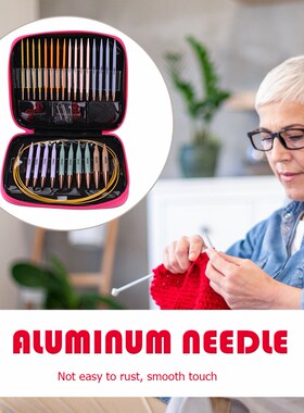 13 Pair Aluminum Crochet Hooks Circular Knitting Needles Set