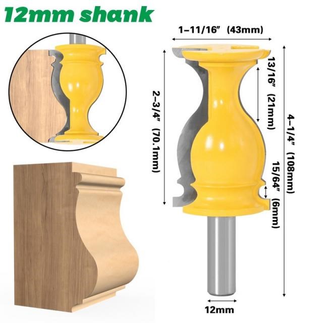 1PC 12mm 1/2 Shank S type Handle Line Handrail Router Bit Wo - 图0