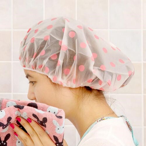 Waterproof Wave Point Bath Cap Hat Elastic Shower Hat Reusab - 图1