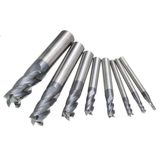 8 Pcs Durable High Quality 2-12mm 4 Flutes Carbide End Mill-图2