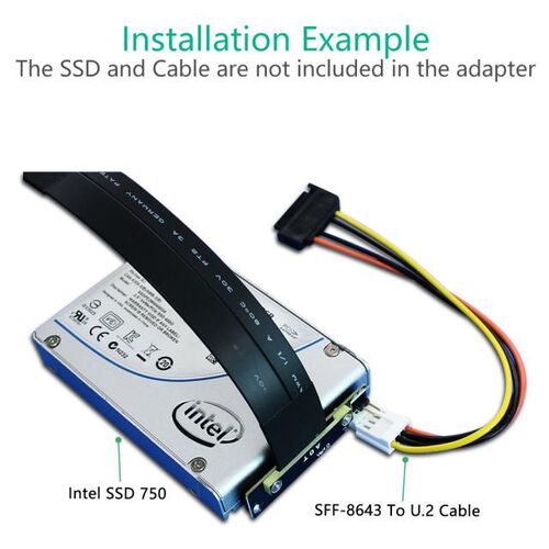 Riser Cable 20cm SFF-8639 U.2 to NGFF M.2 Key M Extension Ca - 图2