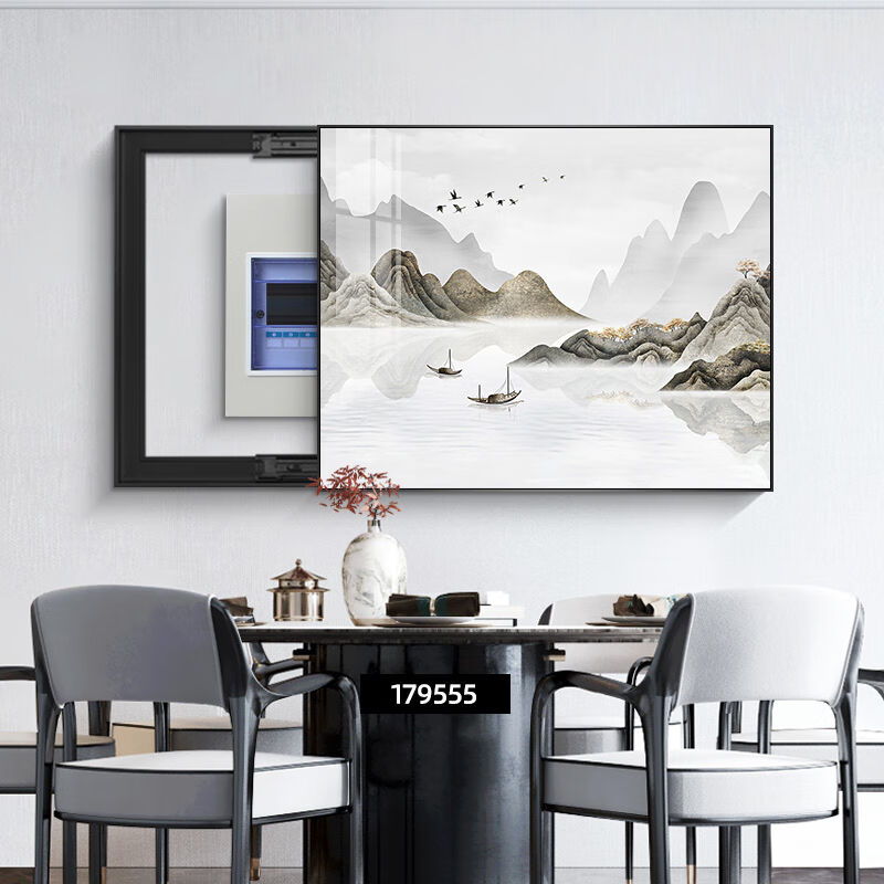 柳棠居电表箱画装饰画免打孔配电箱电盒子遮挡挂画山水风景电源开 - 图1