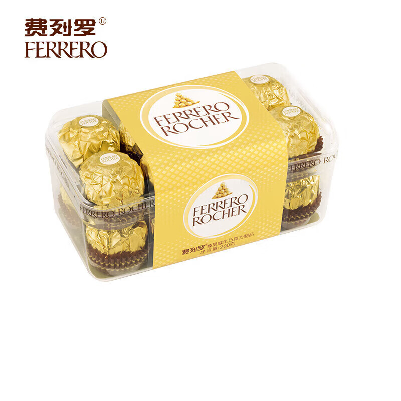 费列罗 16粒 礼盒装200g（FERRERO）榛果威化糖果巧克力 婚庆喜糖 - 图1