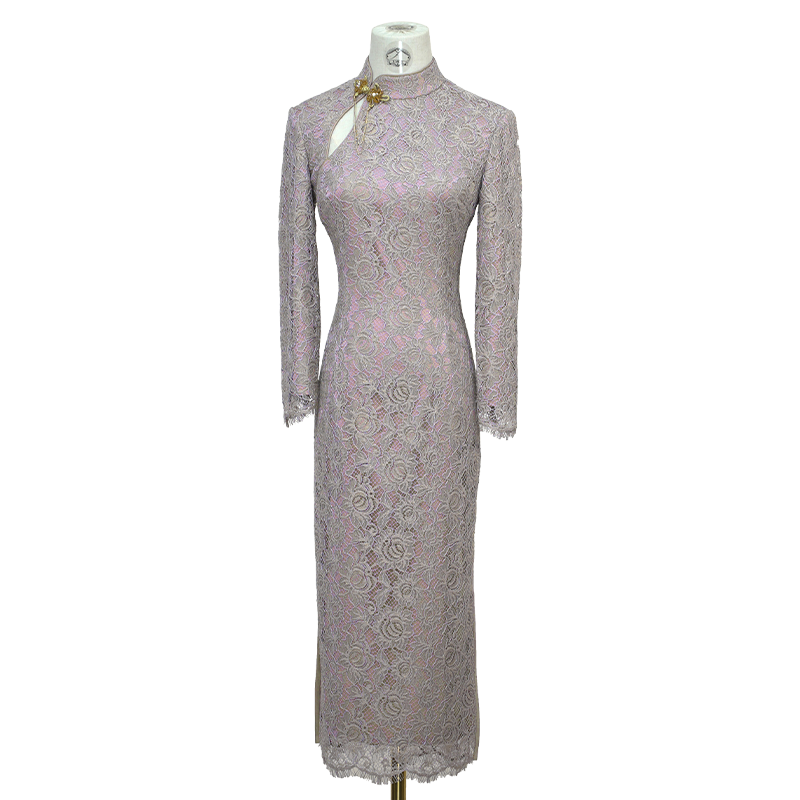 四美子紫云烟旗袍春秋2022年连衣裙 四美子旗袍