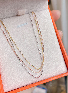 裸链s925银锁骨链项链女式无吊坠 超细闪烁0链十字车花链百搭