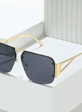 英国moleubak热款时尚飞行员太阳镜  欧美复古窗帘半框百搭方形