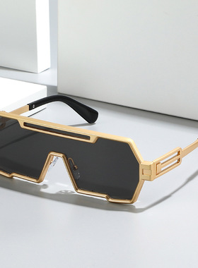 英国moleubak个性古蒸汽朋克太阳镜男潮 一体不规则墨镜女眼镜