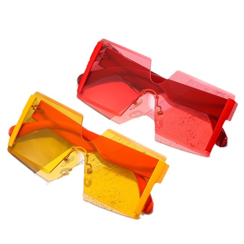 英国moleubak热款欧美连体片无框太阳镜 百搭一体眼镜 时尚大框 - 图3