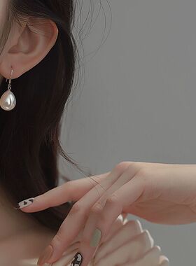 日系设计师topwhits925银复古水滴珍珠耳坠女高级感气质小众设计