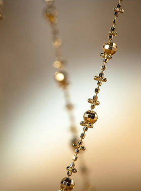 18k金仙女链项链  银925素链镭射珠镀k金锁骨链满天星颈链银挂