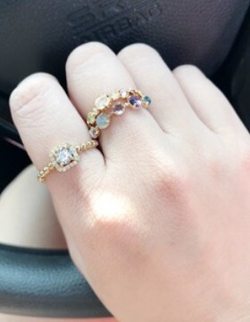 日式轻奢 能量系 托帕月光拉长青堇石紫水晶 s925银 戒指