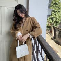 801 Classic Moose Bifacial Cashmere Big Coat Woman High-end Autumn Winter New Loose thickened Airy Jacket