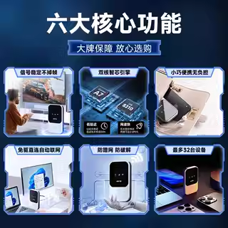 随身wifi2024新款移动无线网络wi-fi6车载热点便携路由器4G高速纯流量上网宝户外直播家用办公手机笔记本宽带 - 图0