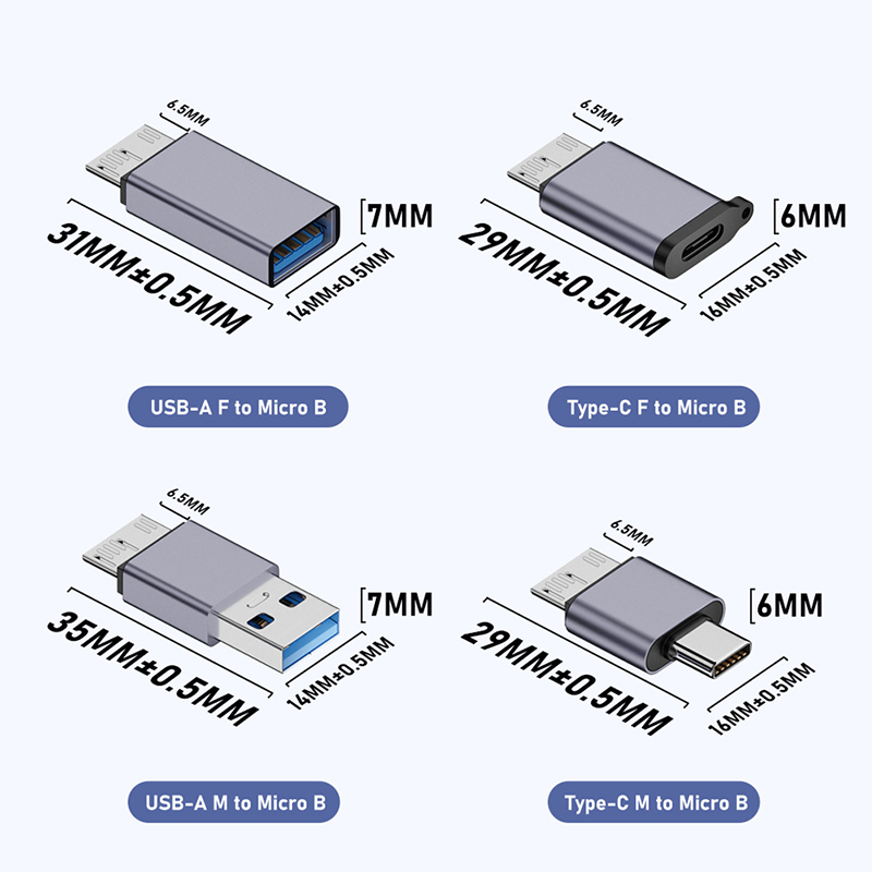 Micro B移动硬盘usb3.0转换头note3手机5通用适用三星希捷西部东芝索尼转接连接台式笔记本电脑seagate数据线-图3