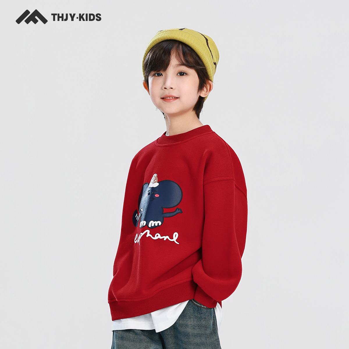 男童加绒卫衣秋冬款2025冬装新款儿童加绒加厚一体绒保暖上衣 - 图1