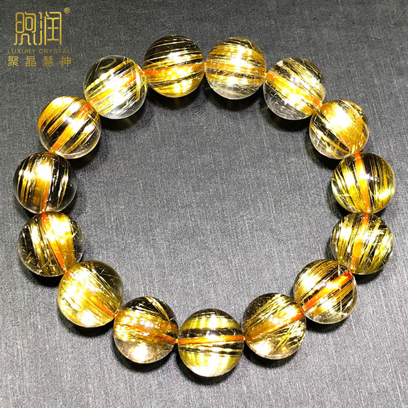 直播天然钛晶手链金钛晶手串男女金发晶水晶板钛晶猫眼石黄水晶,淘宝优惠券,粉丝福利购,淘宝优惠卷