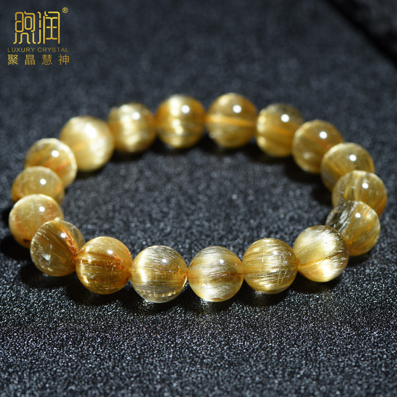 直播天然钛晶手链金钛晶手串男女金发晶水晶板钛晶猫眼石黄水晶,淘宝优惠券,粉丝福利购,淘宝优惠卷
