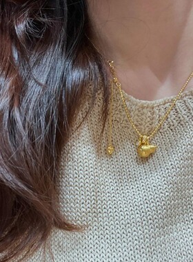 日系Cherry Kitty新中式复古风闪钻葫芦项链女vintage轻奢宫廷