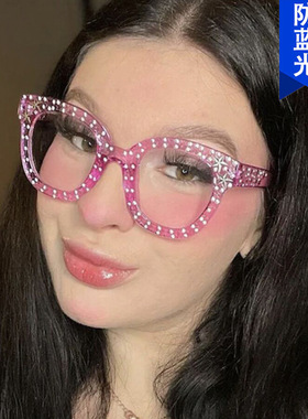 日本cherry kitty满天五角星平光镜新款时尚眼镜架个性眼镜框凹