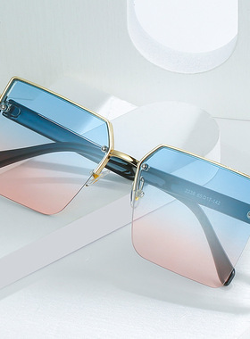 日本cherry kitty春季新款太阳镜 欧美ins方框眼镜 米兰走秀半框