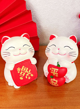 福到运到招财猫摆件创意中国风小猫咪树脂工艺礼品桌面摆件小礼品