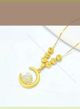 钨合金项链 网红爆款饰品22年新款【福兔追月】高级感月亮兔项链