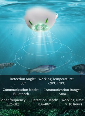Wireless Bluetooth Sonar Echo Sounder Fishing Finder 40M 130
