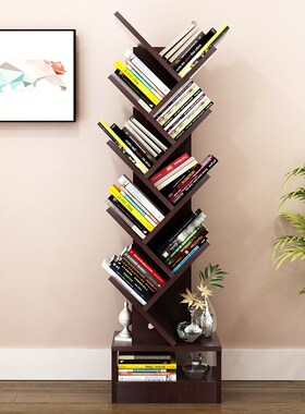 Bookshelf floor creative study bookcase tree rack combinatio