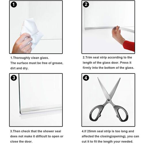 6/8/10/12mm Shower Screen Seal Strip Door Bottom Weather Str - 图0